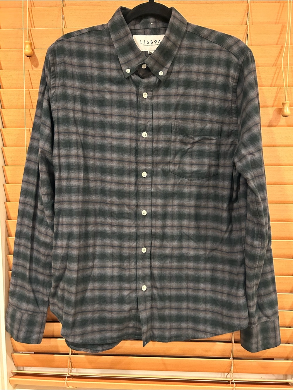 Lisboa Braga 100% COTTON Charcoal Flannel Plaid
